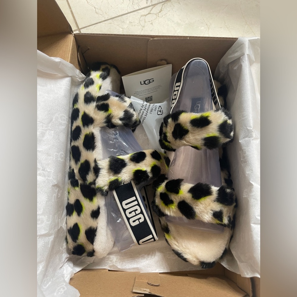 UGG Exclusive: Oh Yeah Cheetah Print Slides, size 10 - Picture 3 of 7